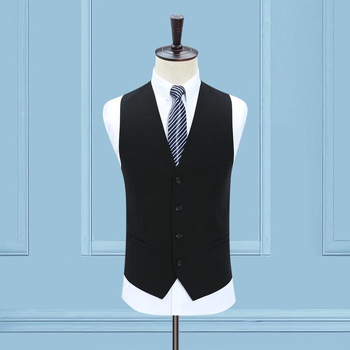 Qian Hong új öltönyös férfi mellénye, tavaszi és őszi öltönymellény, karcsúsított, vállig érő, üzleti mellény, professzionális ruha