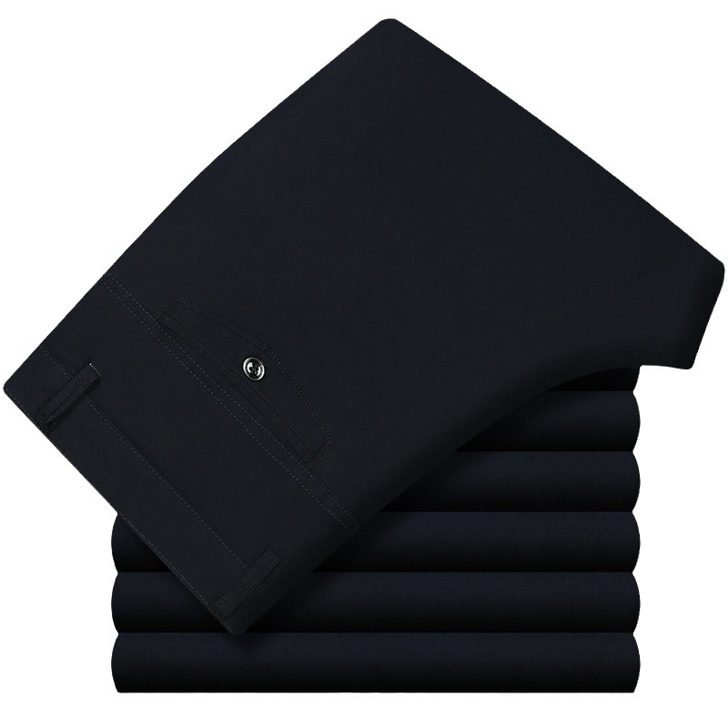 Puhast puuvillast ärilised vabaajapüksid meeste lahtised keskealiste meeste püksid sügiseks ja talveks paksud sirged triikimist mittevajavad pikad püksid isale