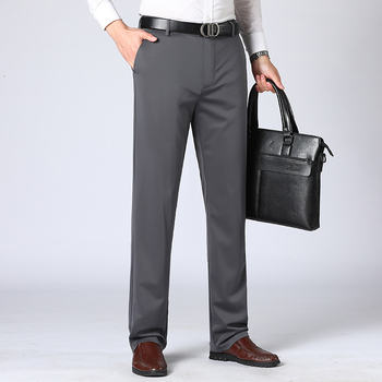 Meeste vabaajapüksid keskealistele ja eakatele, neljas suunas veniv, lahtised sirged jalad, aastaringsed meeste püksid, isapüksid, kõrge elastsus