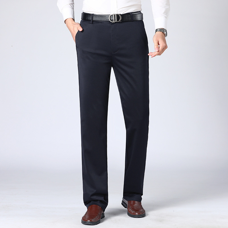 Meeste vabaajapüksid keskealistele ja eakatele, neljas suunas veniv, lahtised sirged jalad, aastaringsed meeste püksid, isapüksid, kõrge elastsus