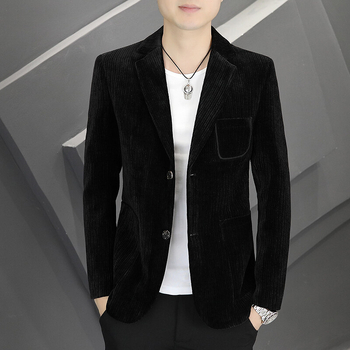 Кадифено пролетно-есенно палто Cross-Border Generation с две копчета, тънък, единичен, уестърн, 237390, сиво