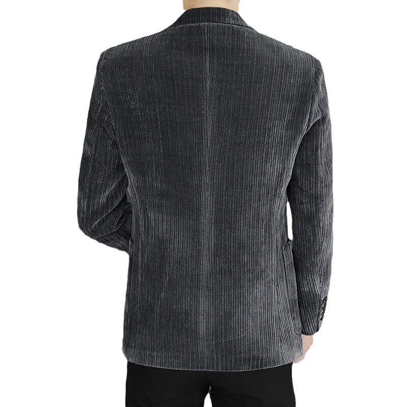 Crossborder Generation samta pavasara un rudens galvenais spiešanas uzvalka mētelis ar divām pogām, pieguļošs, vienkrāsains vesterna stila mētelis 237390, pelēks