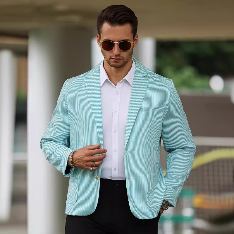 „Amazon TEMU“ populiarūs nauji, aukštos kokybės laisvalaikio verslo kostiumai, esantys sandėlyje. Produktai pristatomi tą pačią dieną. Vyriškas kostiumas.