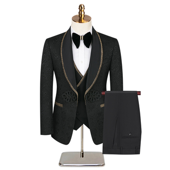 [Трансграничен плюс размер] Amazon външна търговия мъжки нов китайски костюм за поддръжка сватбена рокля кум от три части