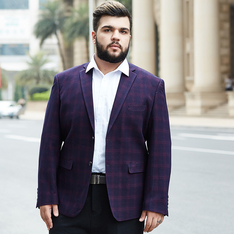 Didelio dydžio vyriškas laisvas rudens ir žiemos vidutinio amžiaus laisvalaikio verslo kostiumas, plius dydžio storas vyras, riebus korėjietiško stiliaus gražus kostiumas