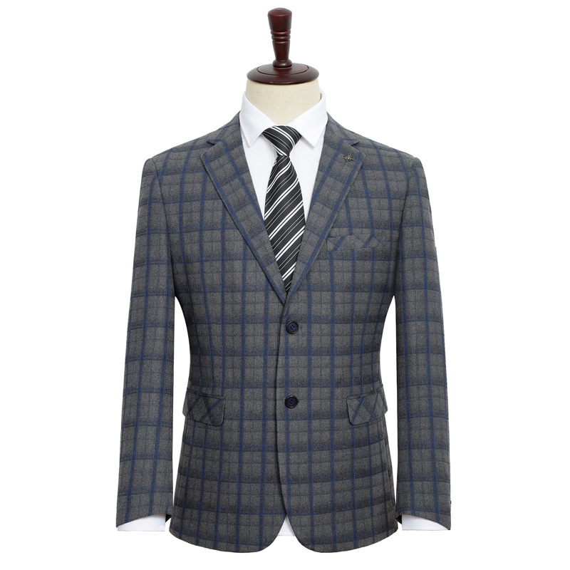 Didelio dydžio vyriškas laisvas rudens ir žiemos vidutinio amžiaus laisvalaikio verslo kostiumas, plius dydžio storas vyras, riebus korėjietiško stiliaus gražus kostiumas