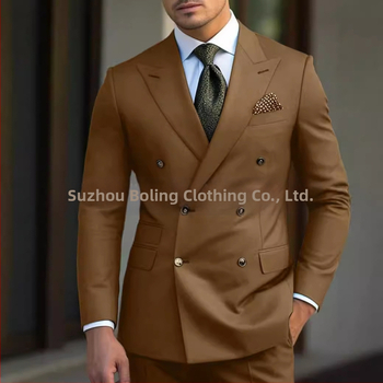 Нов мъжки костюм Amazon, ежедневен бизнес костюм, мъжки костюм, рокля от две части за бална вечеря