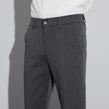 Pantaloni casual pentru bărbați, toamnă, modă nouă, versatil, pantaloni cu dungi pentru tineri, la modă, slim, drepți, costum de afaceri