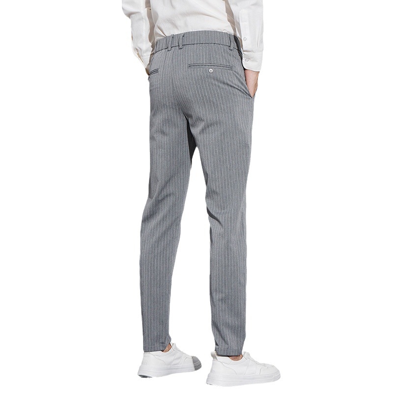 Pantaloni casual pentru bărbați, toamnă, modă nouă, versatil, pantaloni cu dungi pentru tineri, la modă, slim, drepți, costum de afaceri