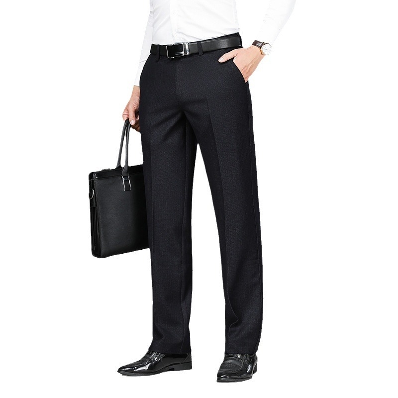 Pantaloni casual îngroșați cu căptușeală din fleece pentru bărbați, de vârstă mijlocie, de toamnă și de iarnă, de vârstă mijlocie și vârstnici, lejeri, drepți, costum de afaceri pentru tată, pantaloni plus size