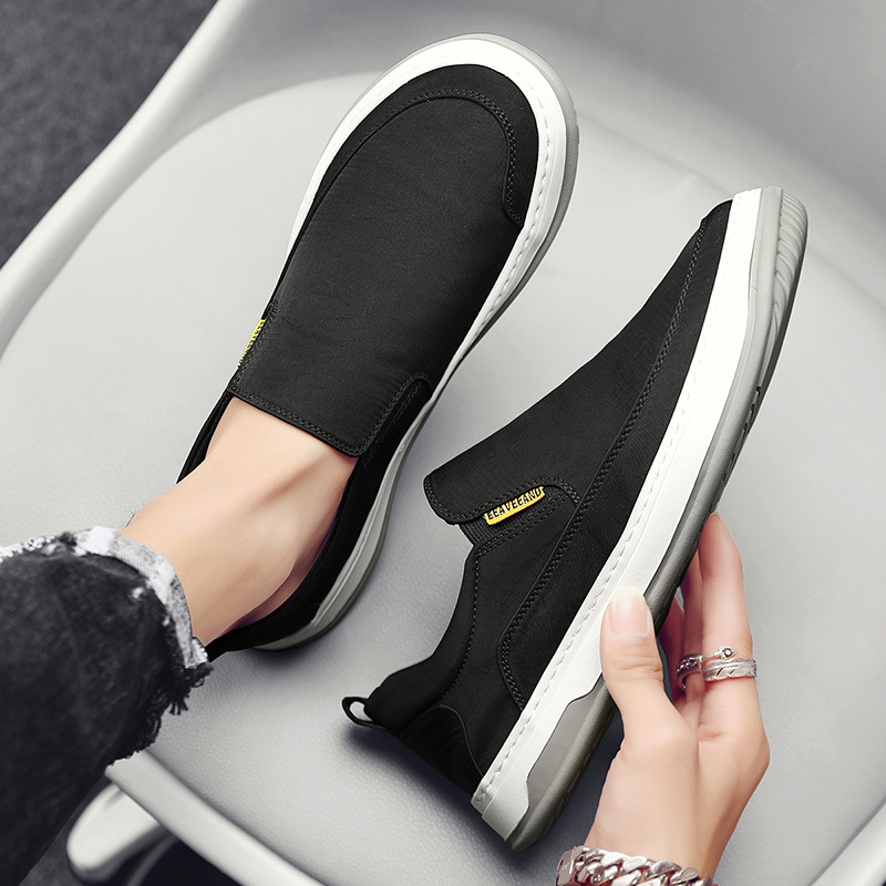 Pánske plátené topánky na jar a jeseň 2024, nové letné priedušné ležérne tenisky, pánske nazúvacie topánky s mäkkou podrážkou, staré pekinské plátené topánky