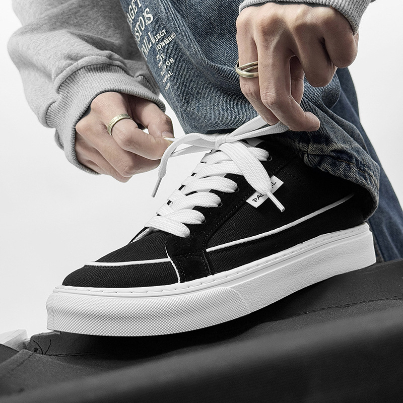 2025. aasta uued saabumise lõuendilaua kingad, trendikad Hongkongi stiilis retro-üliõpilasspordi trendikad noorte meeste kingad, mood, vabaaja, pluss-suuruses