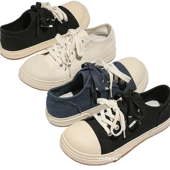 2024. gada jaunā ierašanās rudens pavasara un rudens audekla apavi vīriešu ikdienas, moderni, universāli apavi ar lielu galvu, Mikija pāris, divi auduma apavu pāri