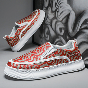 Pantofi sport casual pentru bărbați, cu talpă groasă, respirabili, de vară 2024, pantofi sport, leneși, cu un singur strat, acoperiți cu pânză