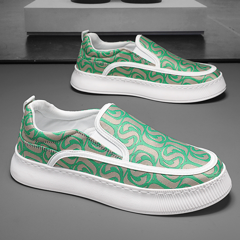 Pantofi sport casual pentru bărbați, cu talpă groasă, respirabili, de vară 2024, pantofi sport, leneși, cu un singur strat, acoperiți cu pânză