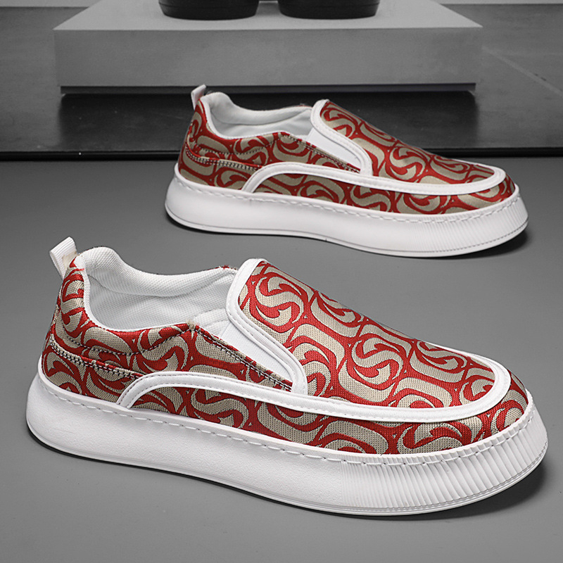 Pantofi sport casual pentru bărbați, cu talpă groasă, respirabili, de vară 2024, pantofi sport, leneși, cu un singur strat, acoperiți cu pânză