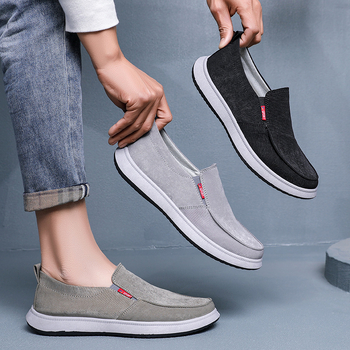 Vīriešu uzvelkamie audekla apavi, sporta ikdienas, korejiešu modes, elpojoši, neslīdoši, ikdienas, veci Pekinas vīriešu auduma apavi