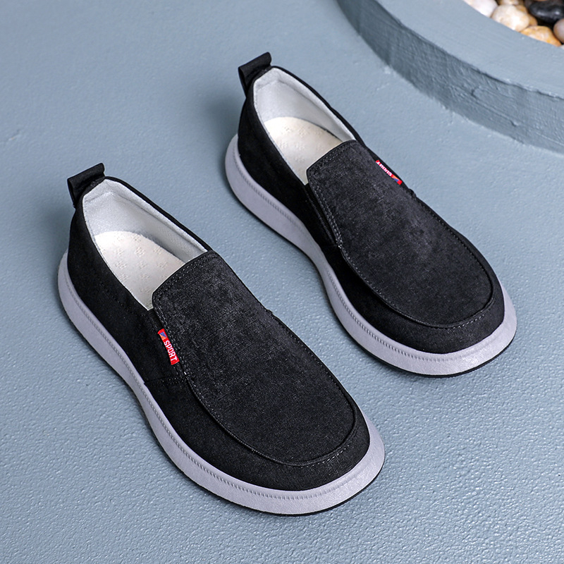 Vīriešu uzvelkamie audekla apavi, sporta ikdienas, korejiešu modes, elpojoši, neslīdoši, ikdienas, veci Pekinas vīriešu auduma apavi