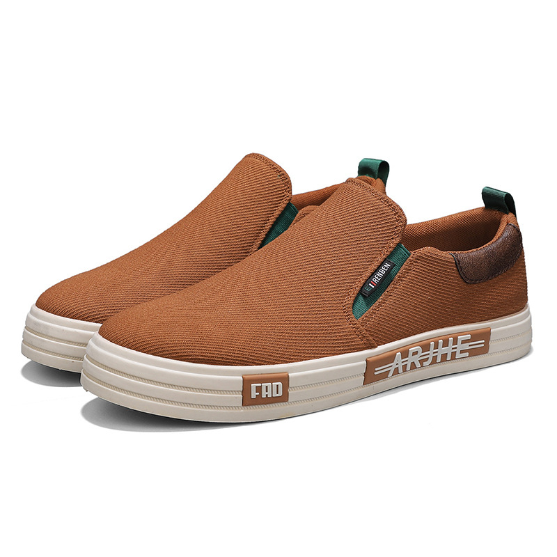 2024. gada rudens ikdienas vīriešu apavi Vīriešu audekla uzvelkamie apavi Korejiešu stila moderni uzvelkamie apavi Visiem piemēroti ikdienas plakanie apavi