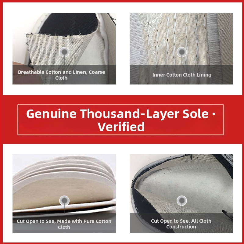 Suvised vanad Pekingi käsitsi valmistatud kihilised alusriidest kingad meestele, vabaaja noortele, hingavad täisriidest alusriided, retro traditsioonilised riidest kingad meestele