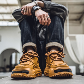 Raging Bull γνήσια ανδρικά παπούτσια 2024 φθινόπωρο νέα δερμάτινα αναπνεύσιμα casual sneaker με χοντρή σόλα και αυξημένη Torre παπούτσια