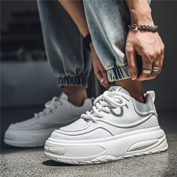 Raging Bull γνήσια ανδρικά παπούτσια 2024 φθινόπωρο νέα δερμάτινα αναπνεύσιμα casual sneaker με χοντρή σόλα και αυξημένη Torre παπούτσια