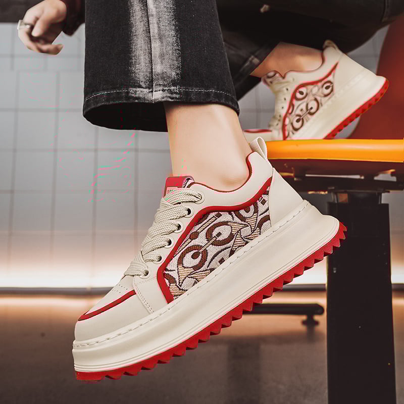 Pantofi sport casual confortabili pentru bărbați, cu talpă groasă, asortați cu culori Four Seasons, primăvara 2025, pantofi la modă pentru studenți