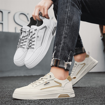 Απλά, άνετα παπούτσια με χοντρή σόλα, ανδρικά παπούτσια με μαλακή σόλα, άνετα λευκά παπούτσια, νέα, άνετα παπούτσια με μαλακή σόλα, ανδρικά