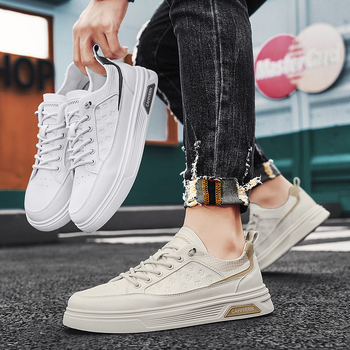 Απλά, άνετα παπούτσια με χοντρή σόλα, ανδρικά παπούτσια με μαλακή σόλα, άνετα λευκά παπούτσια, νέα, άνετα παπούτσια με μαλακή σόλα, ανδρικά