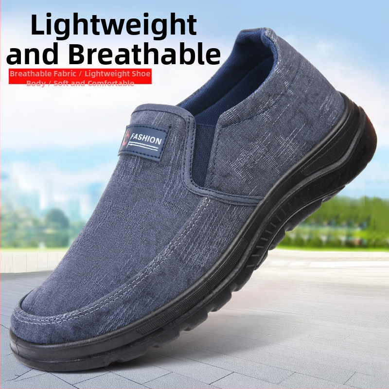 Полиуретанови есенни нови мъжки ежедневни обувки меки и удобни кръгли пръсти плоски дишащи обувки за ходене на средна възраст татко обувки