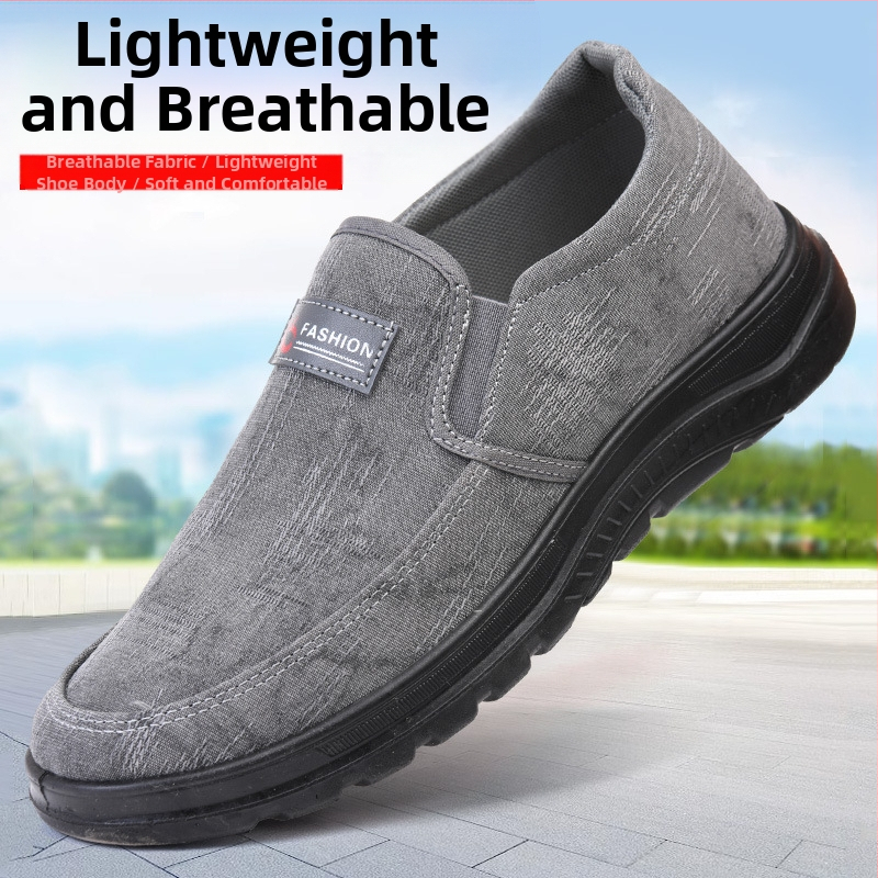 Полиуретанови есенни нови мъжки ежедневни обувки меки и удобни кръгли пръсти плоски дишащи обувки за ходене на средна възраст татко обувки