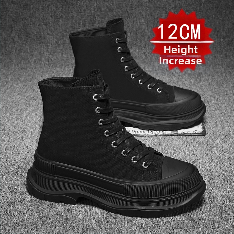 Comic-Con kõrged kingad 1210 meeste lõuendikingad mustad platvormtallaga Martin saapad vabaaja kõrged lauakingad