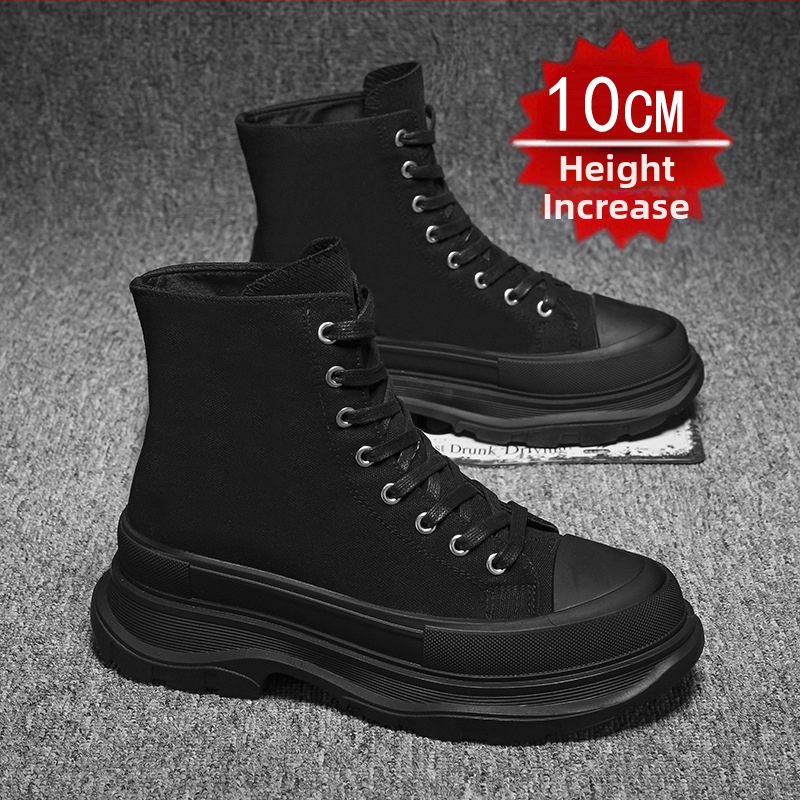 Comic-Con kõrged kingad 1210 meeste lõuendikingad mustad platvormtallaga Martin saapad vabaaja kõrged lauakingad