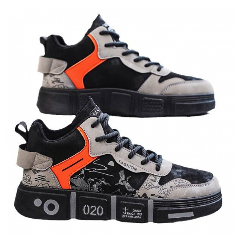 Pánske zimné topánky, nové módne univerzálne pánske vysoké ležérne topánky s hrubou podrážkou, zvýšená ľahká športová obuv Pingxu Heng 6 Season