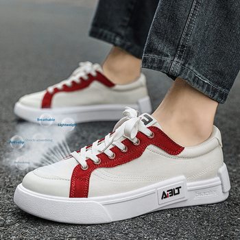 Četru gadalaiku audekla apavi Vīriešu sporta ikdienas apavi Moderni apavi Dekonstrukcijas auduma apavi Vīriešu pusaudžu skrituļdēļu apavi Vintage balti apavi