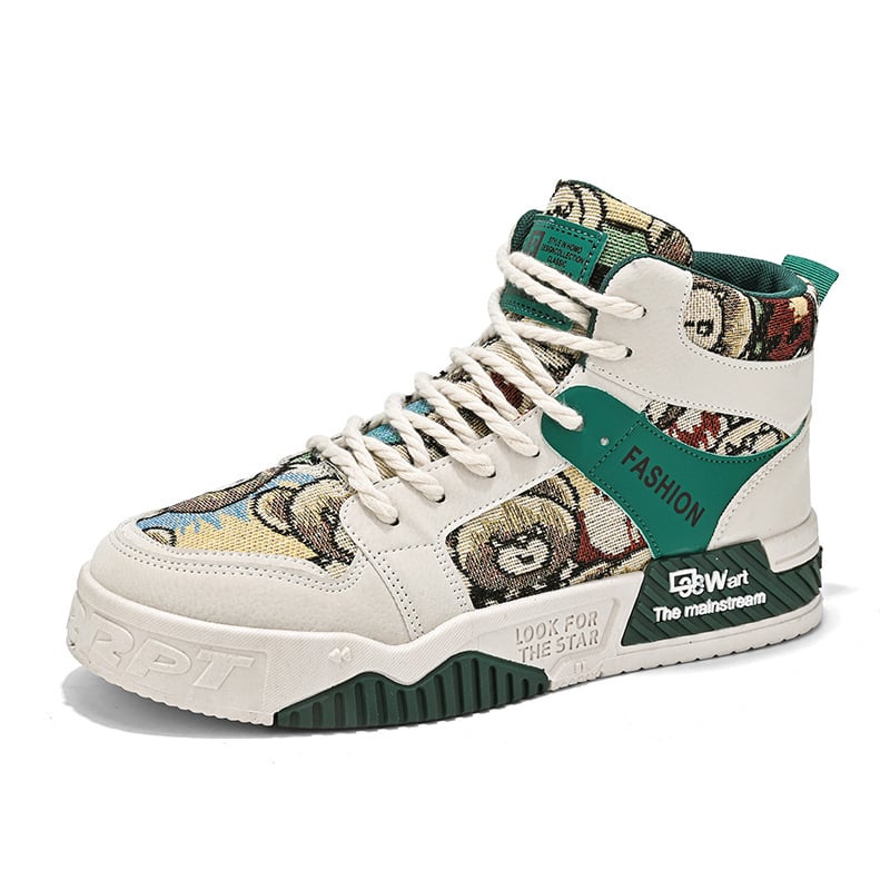 2023 Nové jesenné pánske plátené topánky s vysokým topom v hongkonskom štýle, ležérne tenisky s výklenkom, pánska obuv Douyin Live Broadcast Sports