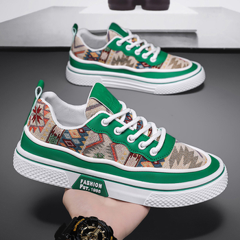 Vīriešu pavasara un vasaras sporta apavi Jauniešu neslīdoši sporta apavi Modes plakanie apavi Universāli elpojoši vīriešu audekla apavi Slinki apavi