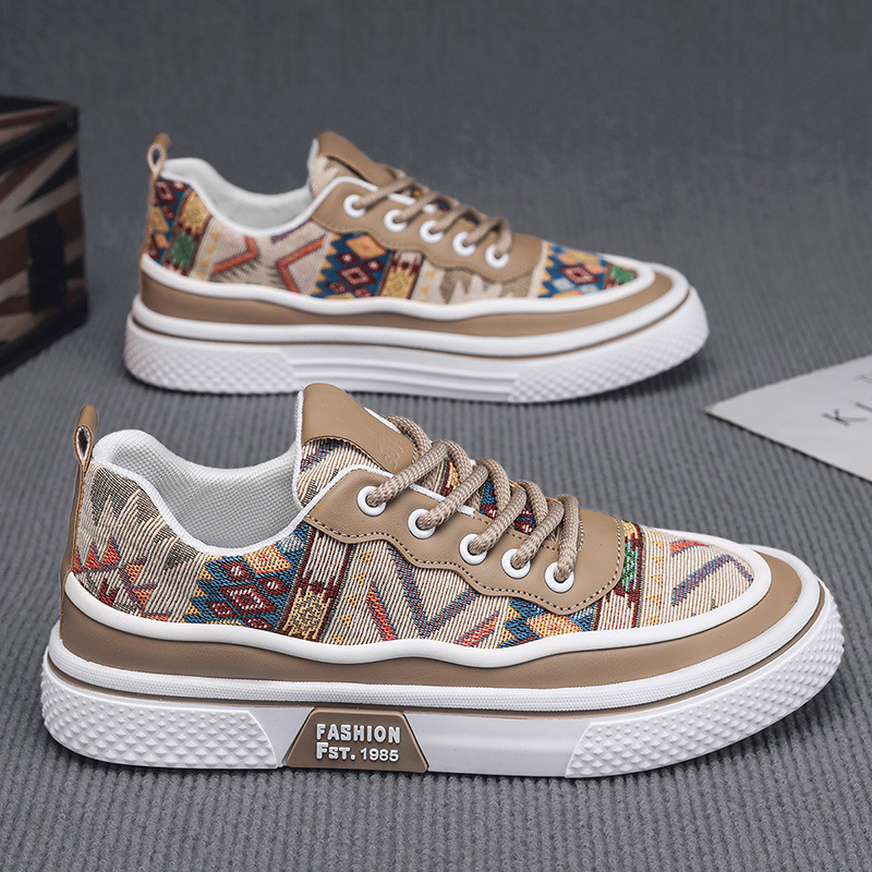 Vīriešu pavasara un vasaras sporta apavi Jauniešu neslīdoši sporta apavi Modes plakanie apavi Universāli elpojoši vīriešu audekla apavi Slinki apavi