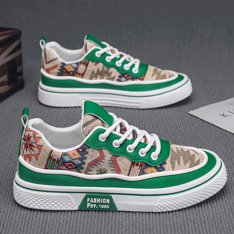 Vīriešu pavasara un vasaras sporta apavi Jauniešu neslīdoši sporta apavi Modes plakanie apavi Universāli elpojoši vīriešu audekla apavi Slinki apavi