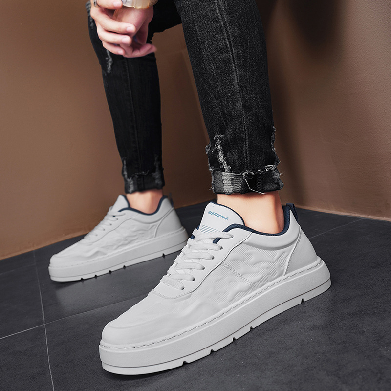 Personalizované 3D reliéfne stereo ležérne pánske topánky, trendy hrubá podrážka, módne doskové topánky, študentské športové biele topánky, jesenný nový produkt