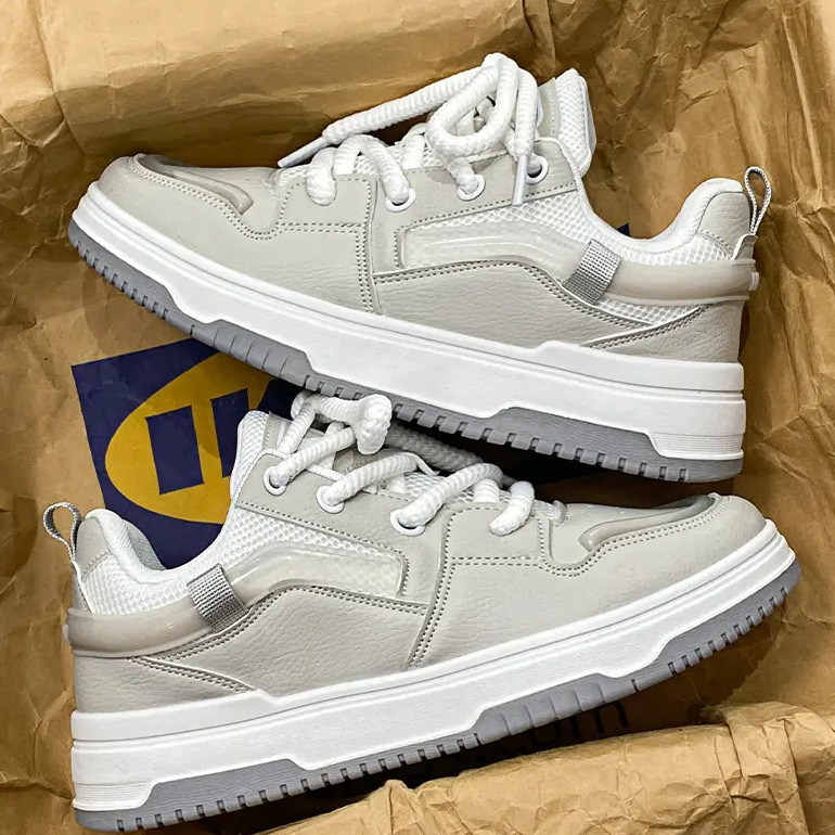 Pantofi de sport pentru bărbați, pantofi sport din piele, impermeabili, cu creștere în înălțime, de primăvară, de înaltă calitate, casual, cu plată, pentru tineret, albi