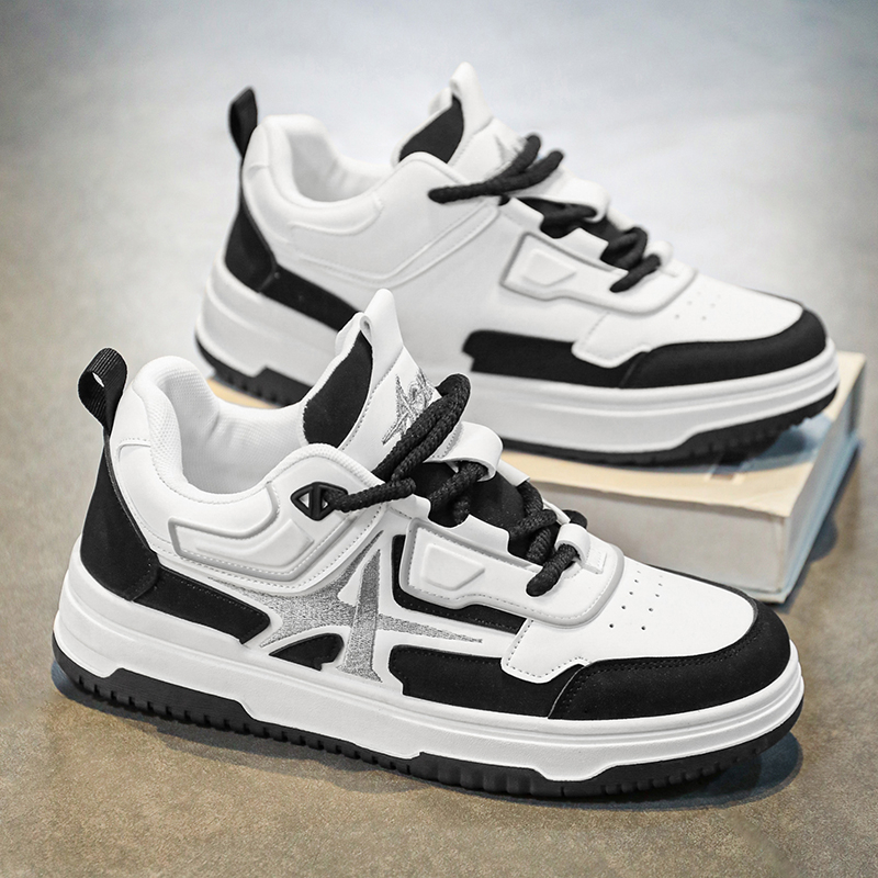 Pantofi de sport pentru bărbați, pantofi sport din piele, impermeabili, cu creștere în înălțime, de primăvară, de înaltă calitate, casual, cu plată, pentru tineret, albi