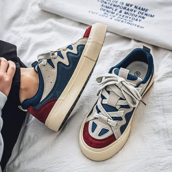 Apavi vīriešiem, moderni pavasara dizaina apavi, zema augšdaļa, ikdienas audekla apavi, vidusskolas skolēniem, moderni universāli sporta dēļu apavi ar biezu zoli.