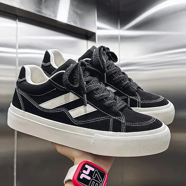 Apavi vīriešiem, moderni pavasara dizaina apavi, zema augšdaļa, ikdienas audekla apavi, vidusskolas skolēniem, moderni universāli sporta dēļu apavi ar biezu zoli.