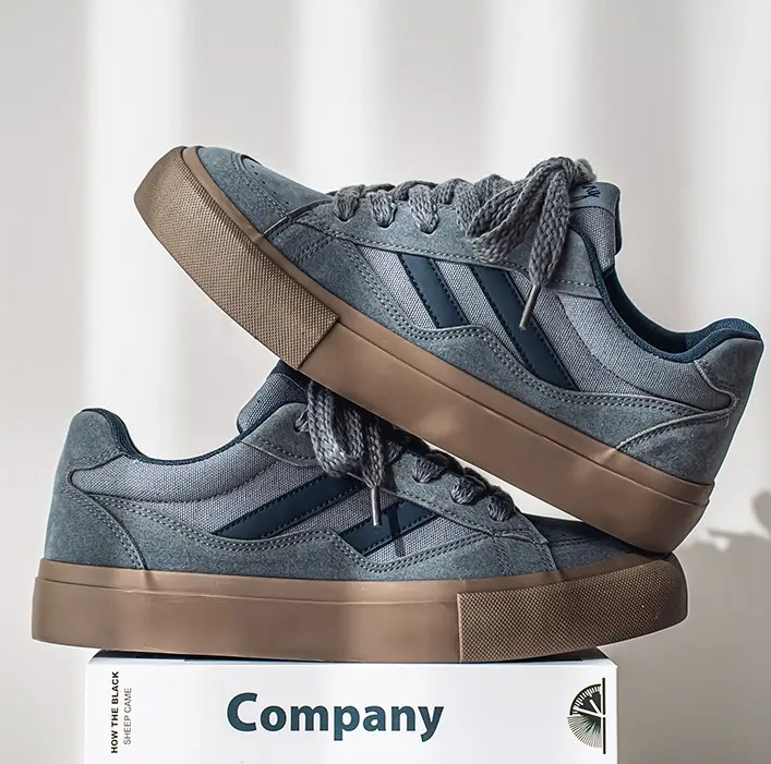 Apavi vīriešiem, moderni pavasara dizaina apavi, zema augšdaļa, ikdienas audekla apavi, vidusskolas skolēniem, moderni universāli sporta dēļu apavi ar biezu zoli.