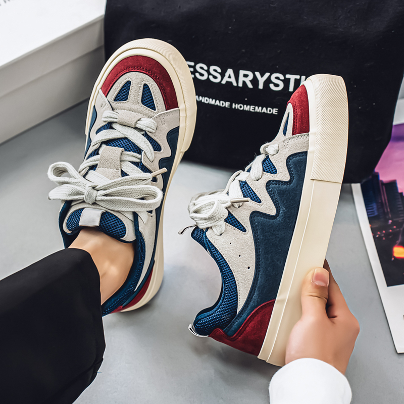 Apavi vīriešiem, moderni pavasara dizaina apavi, zema augšdaļa, ikdienas audekla apavi, vidusskolas skolēniem, moderni universāli sporta dēļu apavi ar biezu zoli.