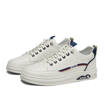 2025 m. pavasario nauji užmaunami odiniai vandeniui atsparūs sportbačiai su minkštu padu, didėjantys laisvalaikio balti batai, universalūs, madingi studentų batai