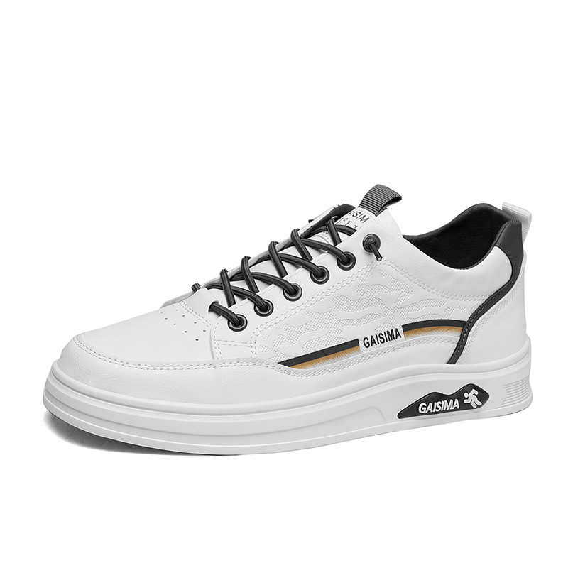 2025 m. pavasario nauji užmaunami odiniai vandeniui atsparūs sportbačiai su minkštu padu, didėjantys laisvalaikio balti batai, universalūs, madingi studentų batai