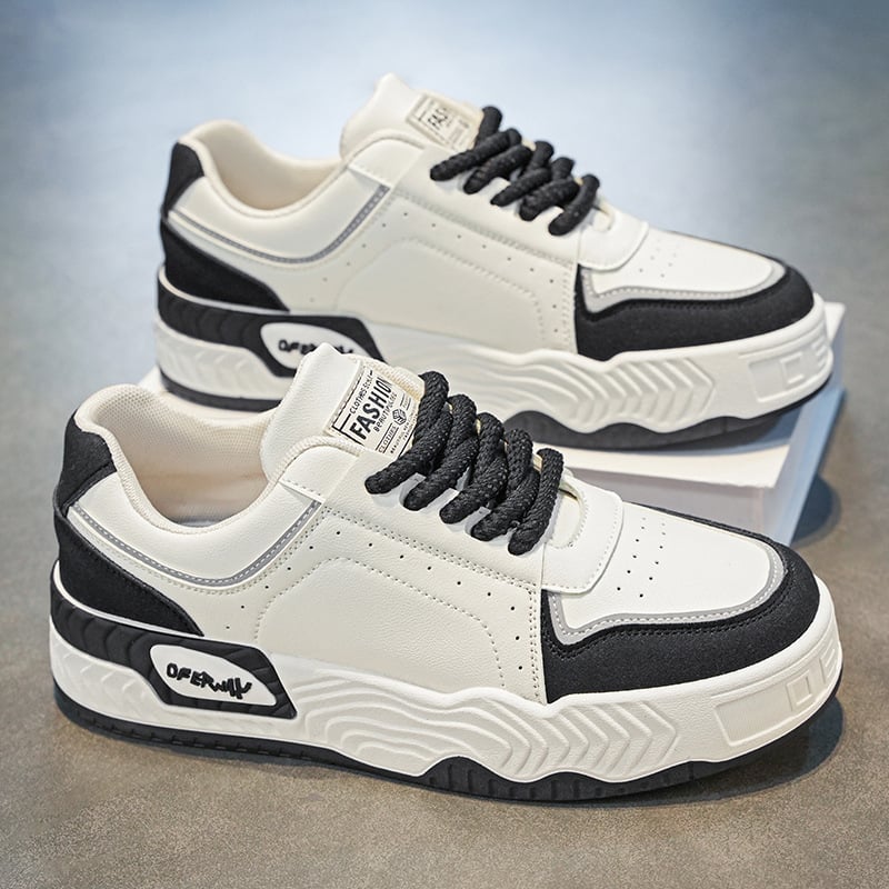 Pantofi sport Panda alb-negru pentru bărbați, pantofi sport de nișă cu talpă groasă și stil Joker pentru studenți, sport sporit Xu Heng, 5 sezoane
