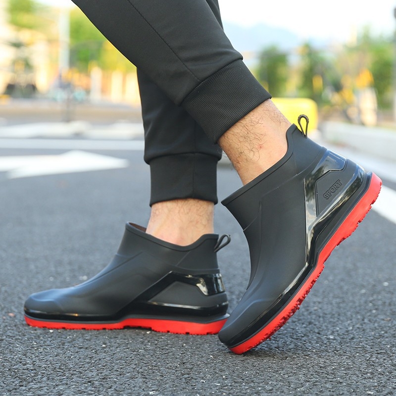 Briti meeste vihmasaapad, lühikesed torud, veekindlad, vabaaja vihmasaapad, lamedad, kerged, libisemiskindlad kummist kingad, paksu põhjaga veekingad tööks